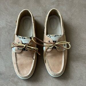 Sperry Tan/Cheetah Boat Shoes